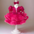 Mesh Fluffy Puff Sleeve Baby Party Show Princess Dress | KLFFIGID