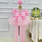 Baby Puff Sleeve Fluffy Tail 1st Birthday Party Princess Dress | KLFFIGID