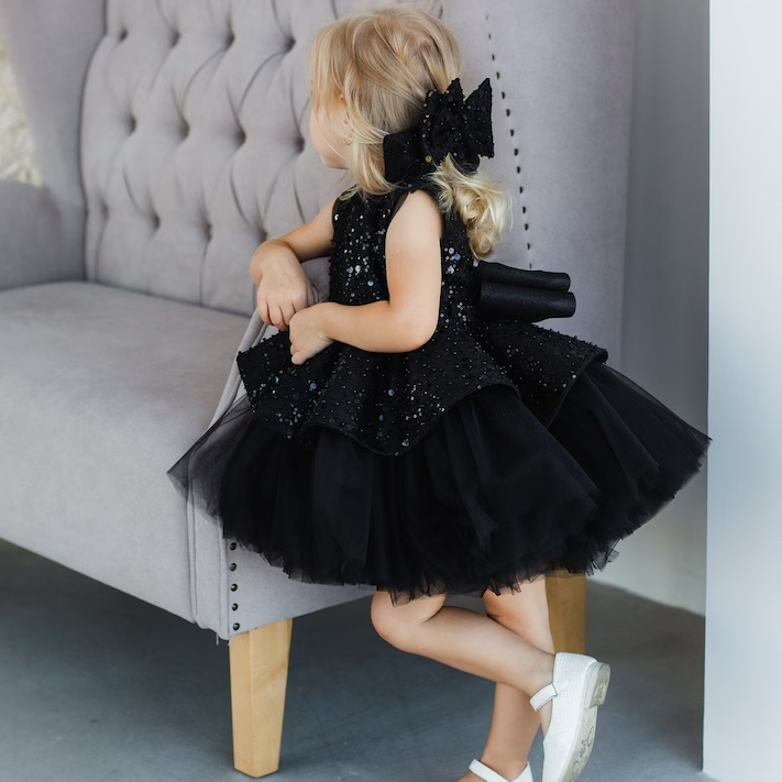 Elegant Sequin Baby Girl Birthday & Flower Girl Dress | KLIFFIGID