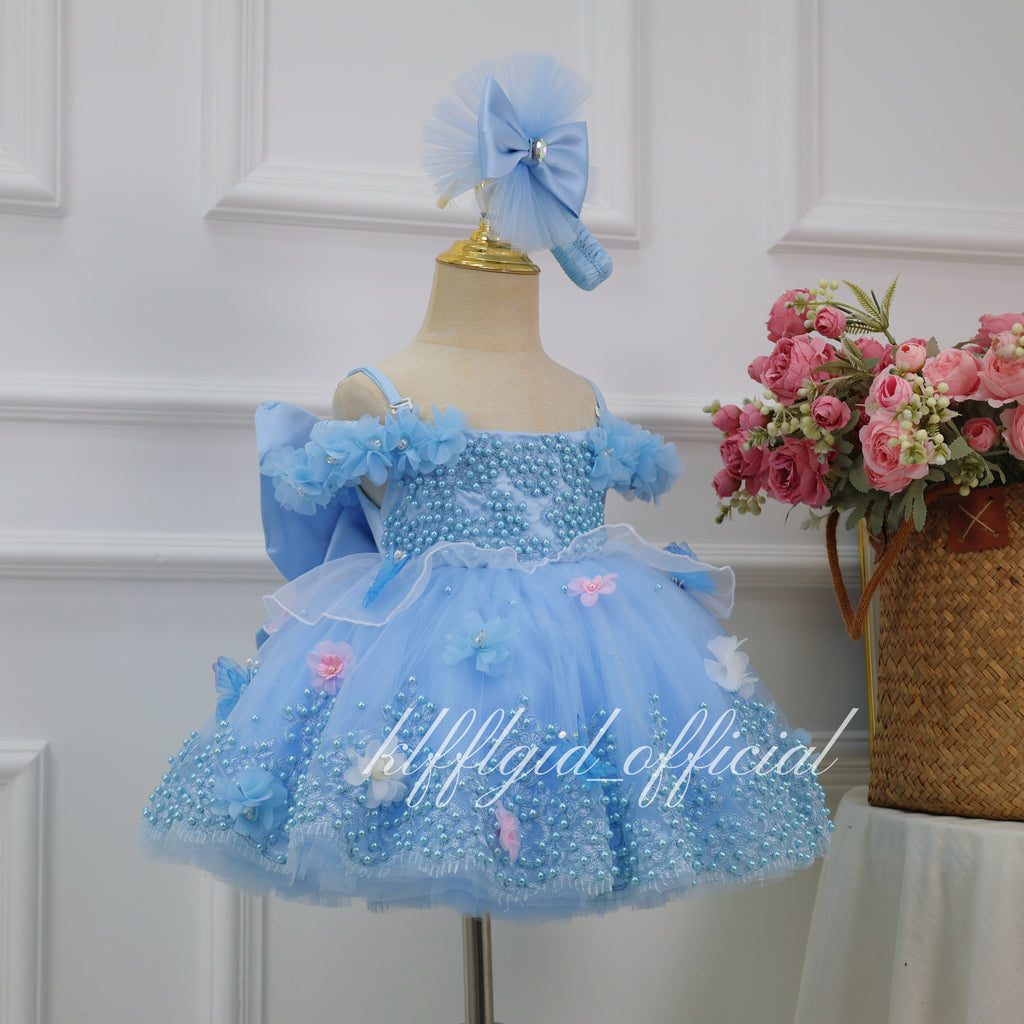 Floral Baby Birthday Dress luxurious Pageant gowns for girls| KLFFIGID
