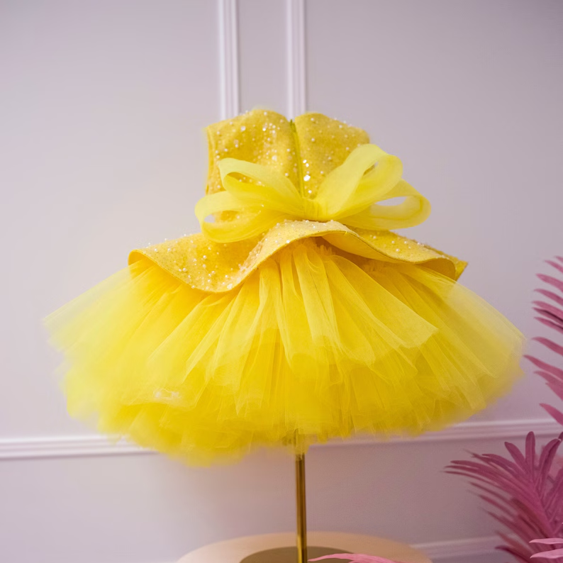 Elegant Sequin Baby Girl Birthday & Flower Girl Dress | KLIFFIGID