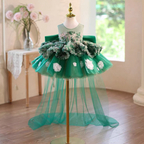 Green Christmas dress for girls Baby's Birthday Dress Pageant Gown｜KLFFIGID