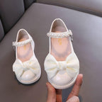 Classic Princess Pearl Bow Shoes Elegant Girls’ Shoes in Multiple Colors