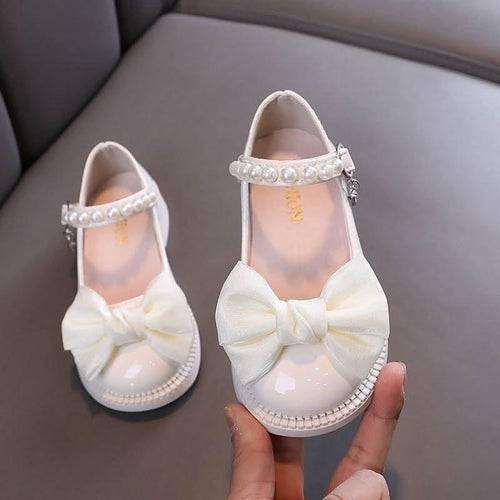 Classic Princess Pearl Bow Shoes Elegant Girls’ Shoes in Multiple Colors