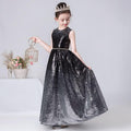 Sparkling Black Sequin Gown Perfect Sleeveless Black Sequin Princess Dress Sweet and Stylish: High-End Evening Party Dress