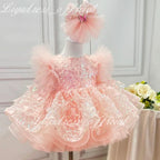 0-12Y Girls Long Sleeve Butterfly Embroidered Princess Dress | KLIFFIGID