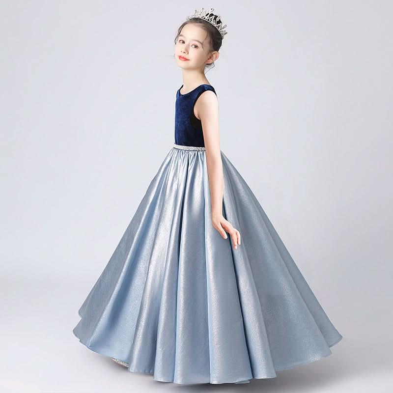 Girls' Velvet Gown The Dreamy Elegant Dress A Perfect Blend of Shine and Elegance A Princess-Style Gown