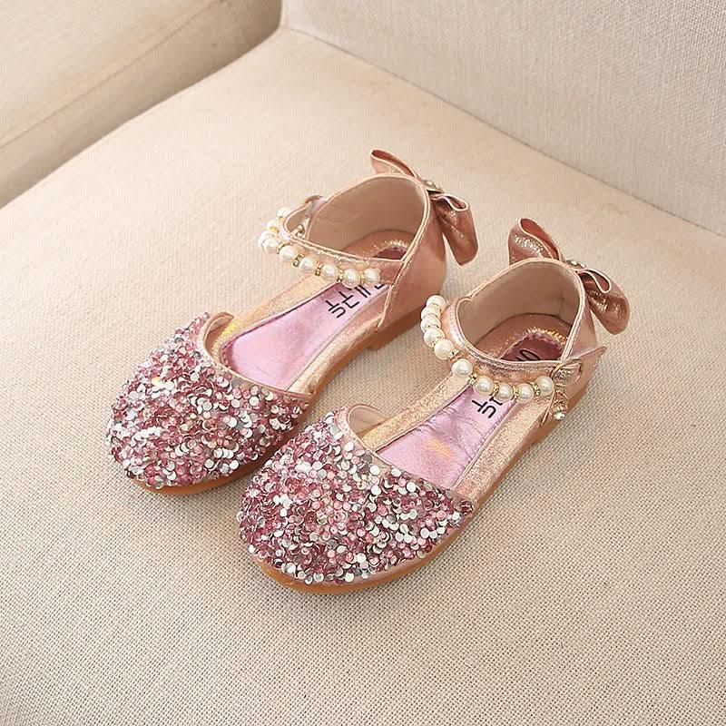 Pearl Sequin Sandals Elegance and Playfulness Combined Children's Shoes