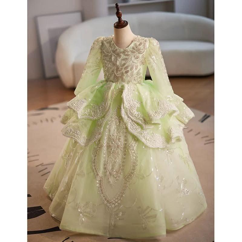Girls Princess Dream Lace Bead Fairytale Evening Gown | KLFFIGID