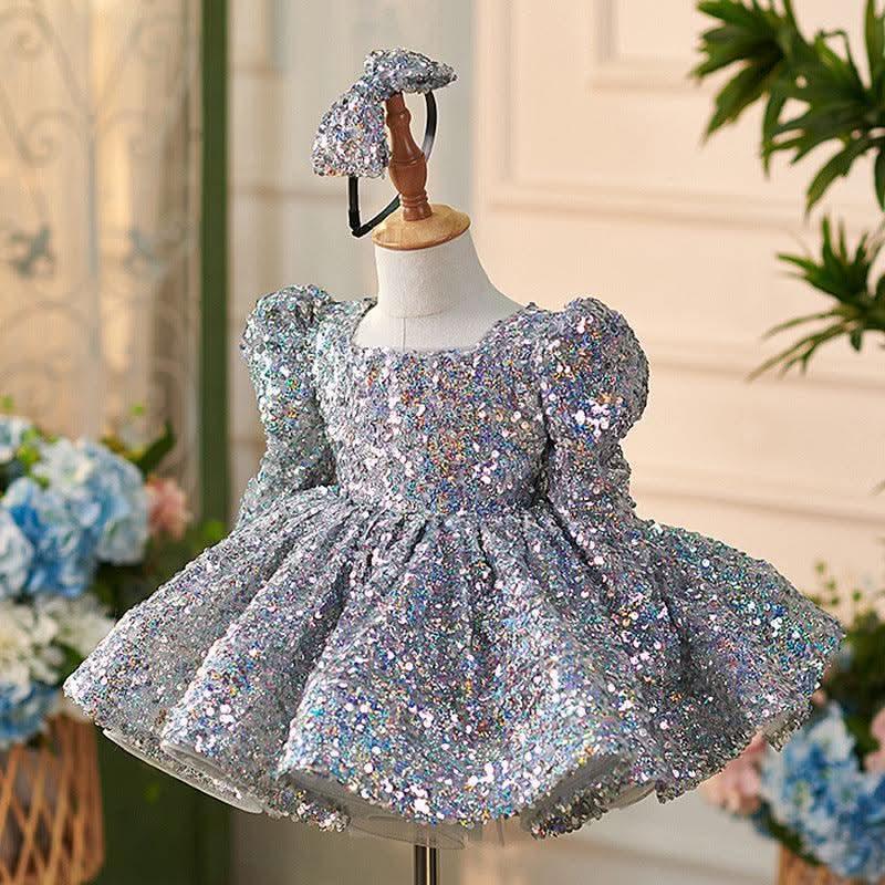 Girls Sparkling Sequin Princess Party Dress | KLFFIGID