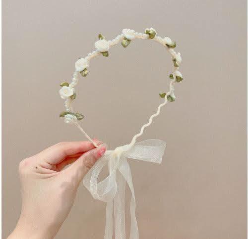 Delicate Rose Wreath Headband Handmade Rose Headband