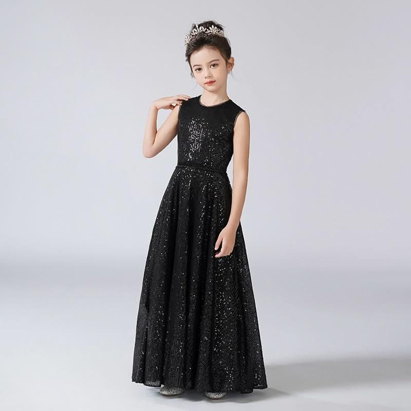 Noble Black Sequins The Ultimate Choice for Girls¡¯ Elegant Gowns Black Evening Dress That Dazzles the Crowd