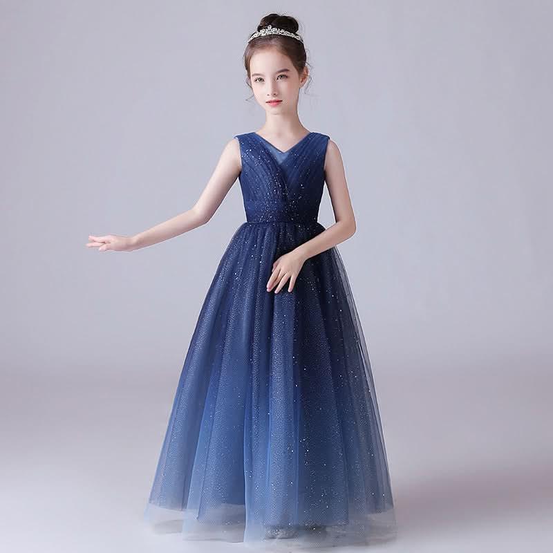 Enchanting Starry Princess Dress Classic V-Neck for Sophisticated Charm Glittering Details Reflect the Beauty of the Stars