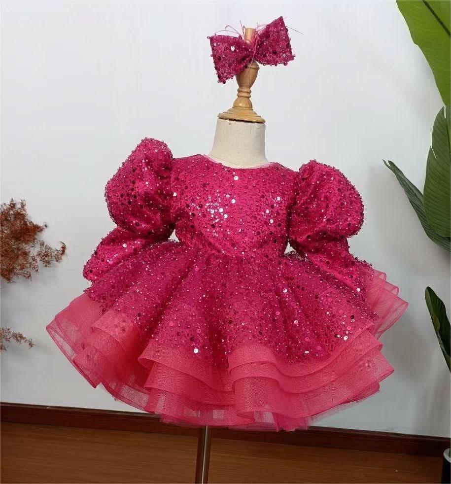 Long-Sleeved Sequined Princess Dream Tutu Party Gown | KLFFIGID