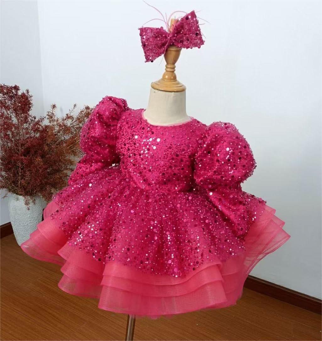 Long-Sleeved Sequined Princess Dream Tutu Party Gown | KLFFIGID