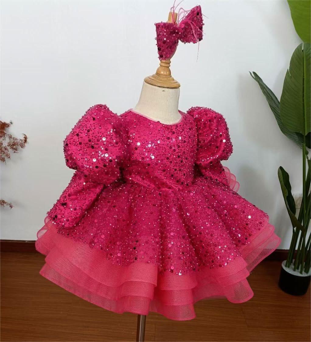 Long-Sleeved Sequined Princess Dream Tutu Party Gown | KLFFIGID