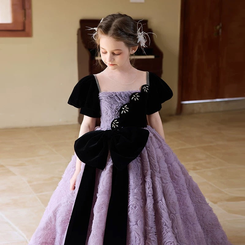 Children's princess dress 3-12 years old high-end elegant sequin fluffy wedding flower girl evening dress, birthday party girl princess dress