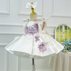 Baby Birthday Dress Gorgeous Flower Girl Dress Floral Embroidery Dress ｜KLFFIGID