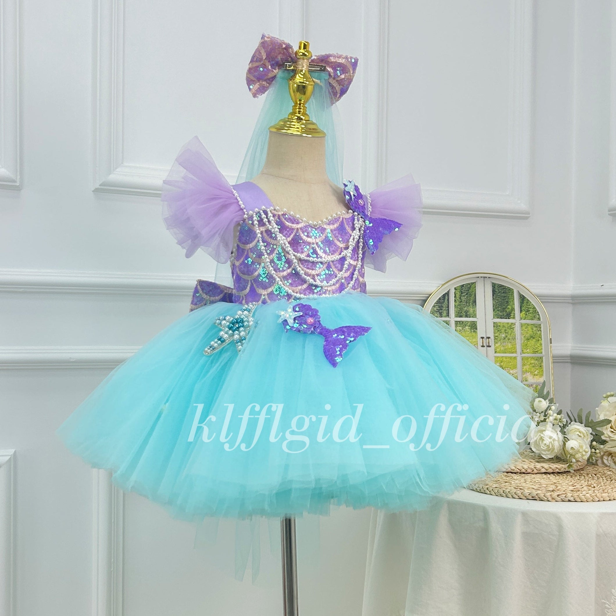 Baby birthday dress Seashell-themed party dress | KLFFIGID