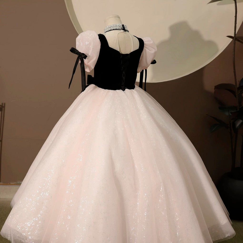 Girls princess dress wedding evening dress host piano stage performance girl dress baby girl pageant dress