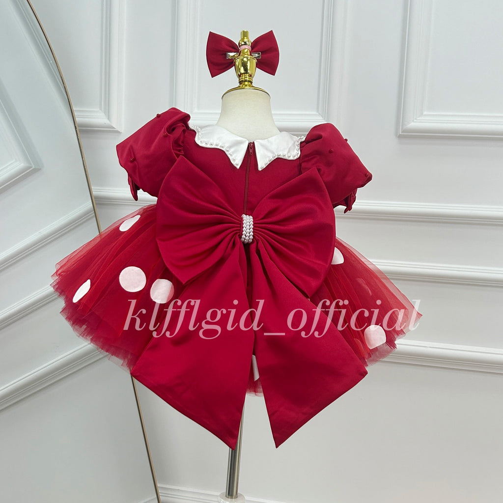 Girls Birthday Dress Polka-dot baby party outfit Pageant dress | KLFFIGID