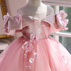 Flower Girl Wedding Dress, Princess Tulle Ball Gown,  Floral Girls Pageant Dress, Birthday Party Princess Dress, Photoshoot