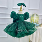 Baby's Birthday Dress Green Christmas dress for girls | KLFFIGID