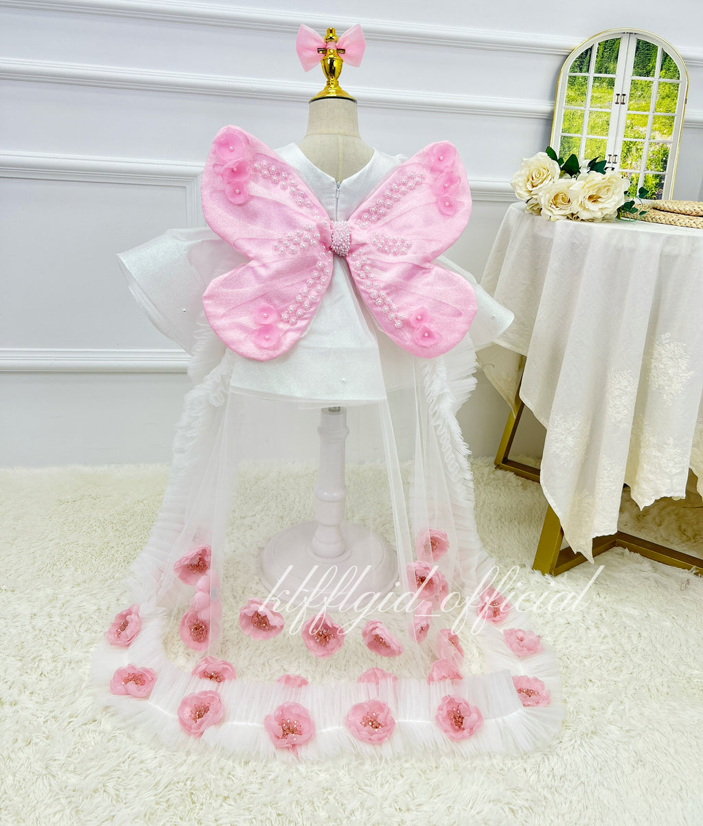 First Girls birthday dress Cute Butterfly-wing pageant gown | KLFFIGID