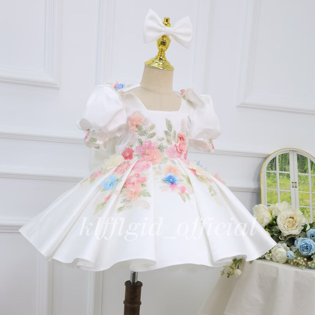 Floral wedding dress Baby's First Birthday Dress Luxurious evening gown｜KLFFIGID