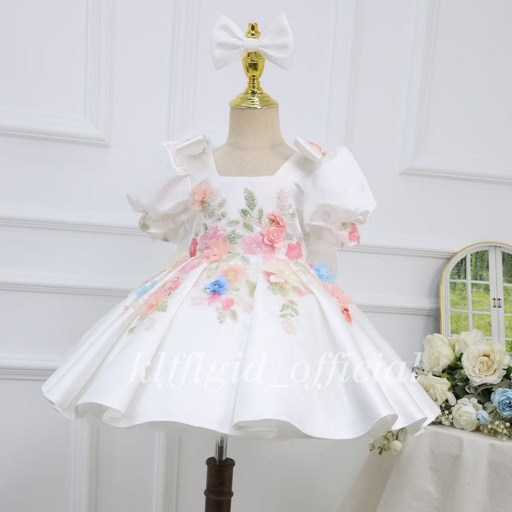 Floral wedding dress Baby's First Birthday Dress Luxurious evening gown｜KLFFIGID