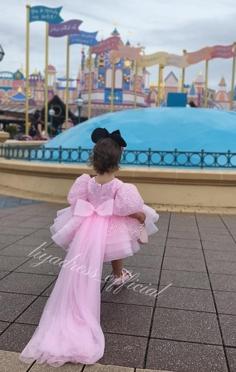 Baby Puff Sleeve Fluffy Tail 1st Birthday Party Princess Dress | KLFFIGID