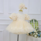 Rose-Adorned Pageant Gown & 1st Birthday Dress for Girls | KLFFLGID