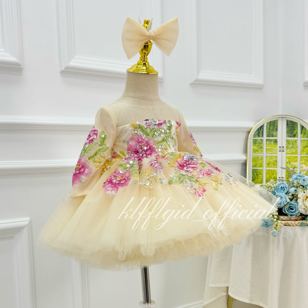 Toddlers birthday dress Pageant gowns for girl Matching mother-daughter outfits| KLFFIGID