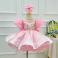 girls elegant dress Embroidered Floral Birthday Dress for Baby Girls｜KLFFIGID