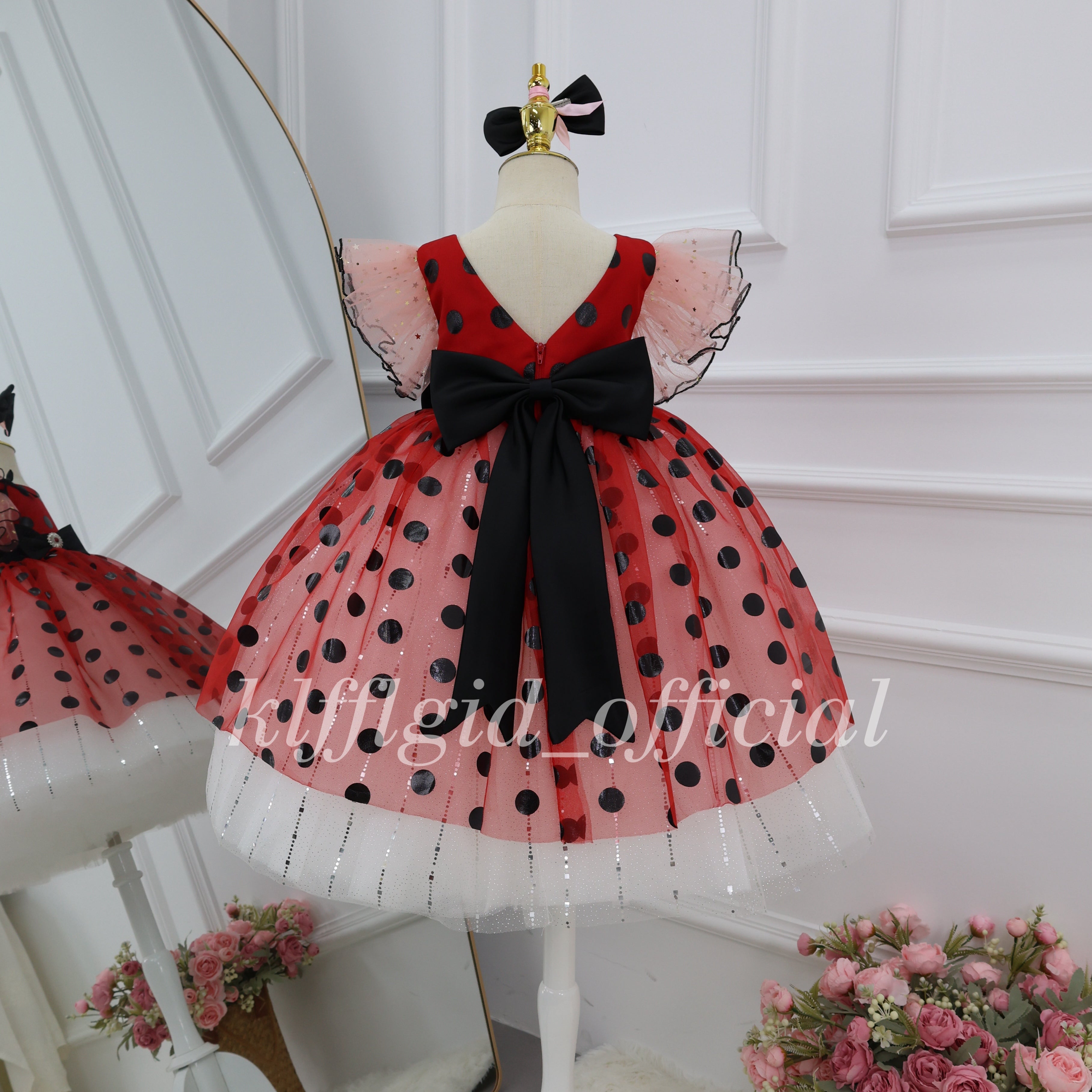Polka-Dot Princess Ball Gown & Baby Birthday Dress | KLFFLGID