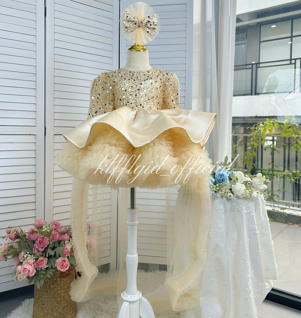 Puffy Ball Gown & Sequin Birthday Dress for Girls | KLFFLGID
