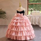 Sleeveless birthday party girl princess dress, baby girl cake dress, stage performance evening dress, girl dress, photo shoot long dress