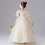 3-12 years old children's dress rose temperament birthday party stage performance girl princess dress