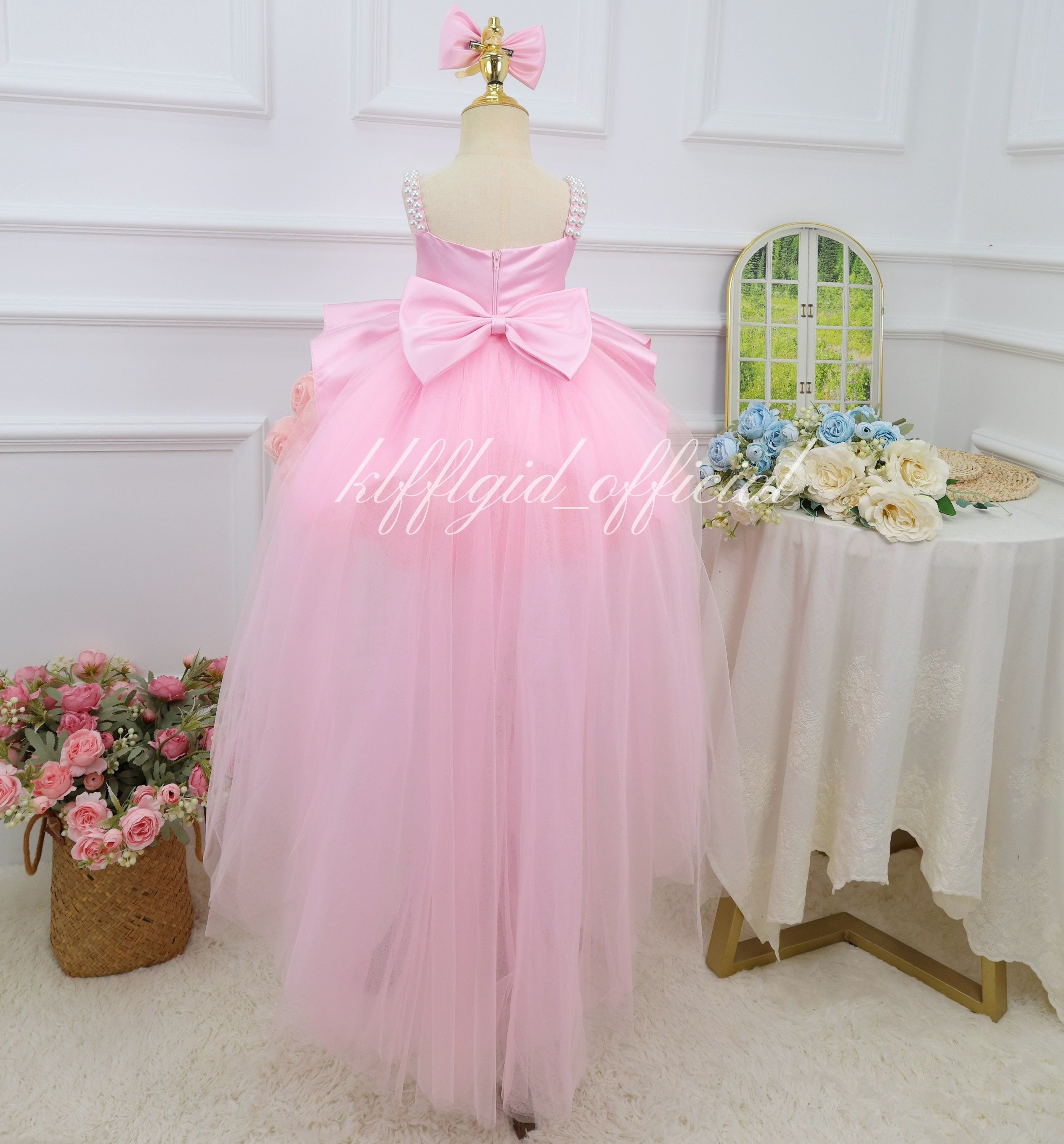 3D Floral Tulle 1st Birthday & Flower Girl Dress | KLFFIGID