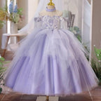 Pearl embroidery high-end stage performance banquet party girl princess dress