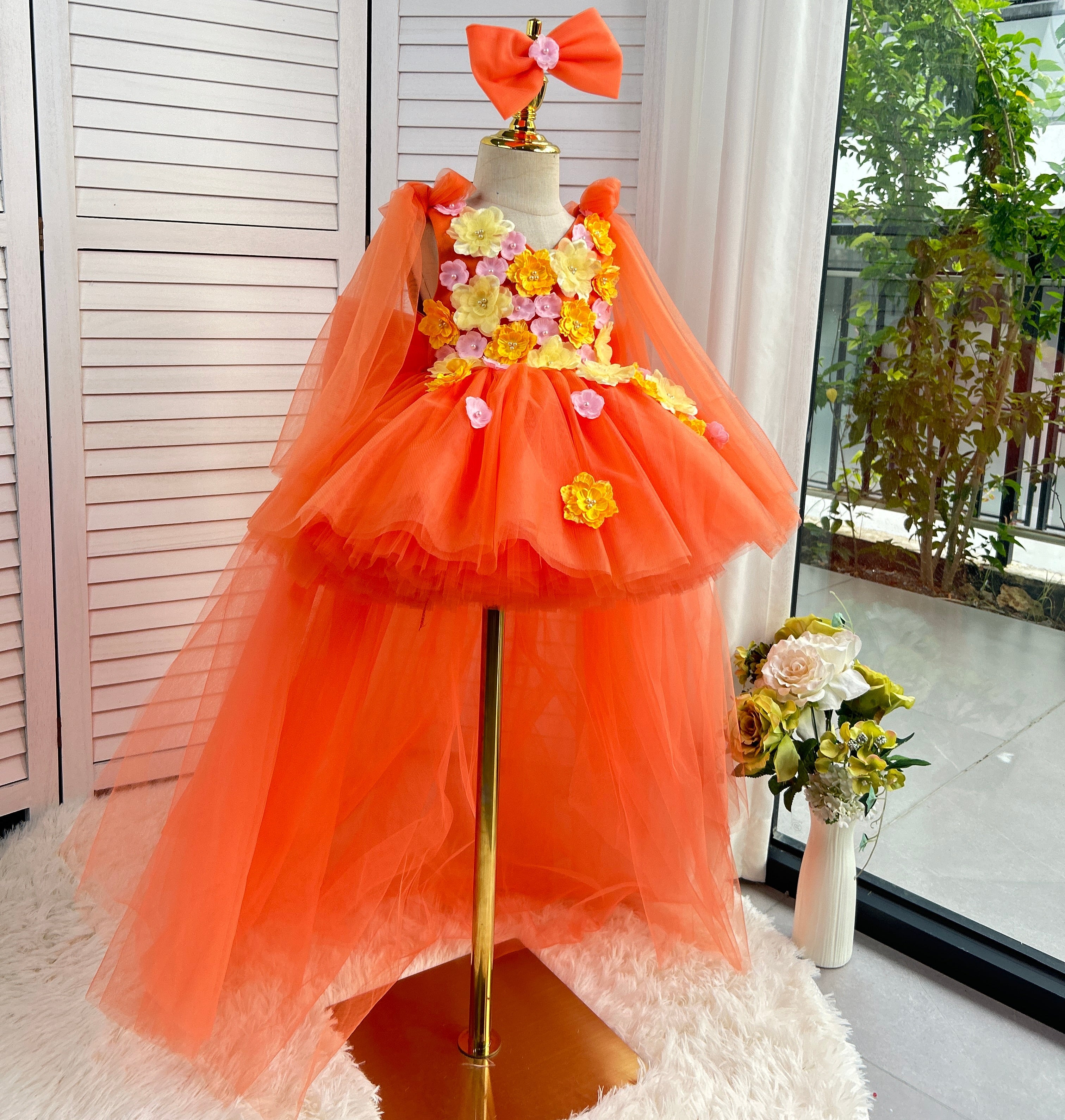 Baby First Birthday Cute Flower Fairy Princess Dress | KLFFIGID