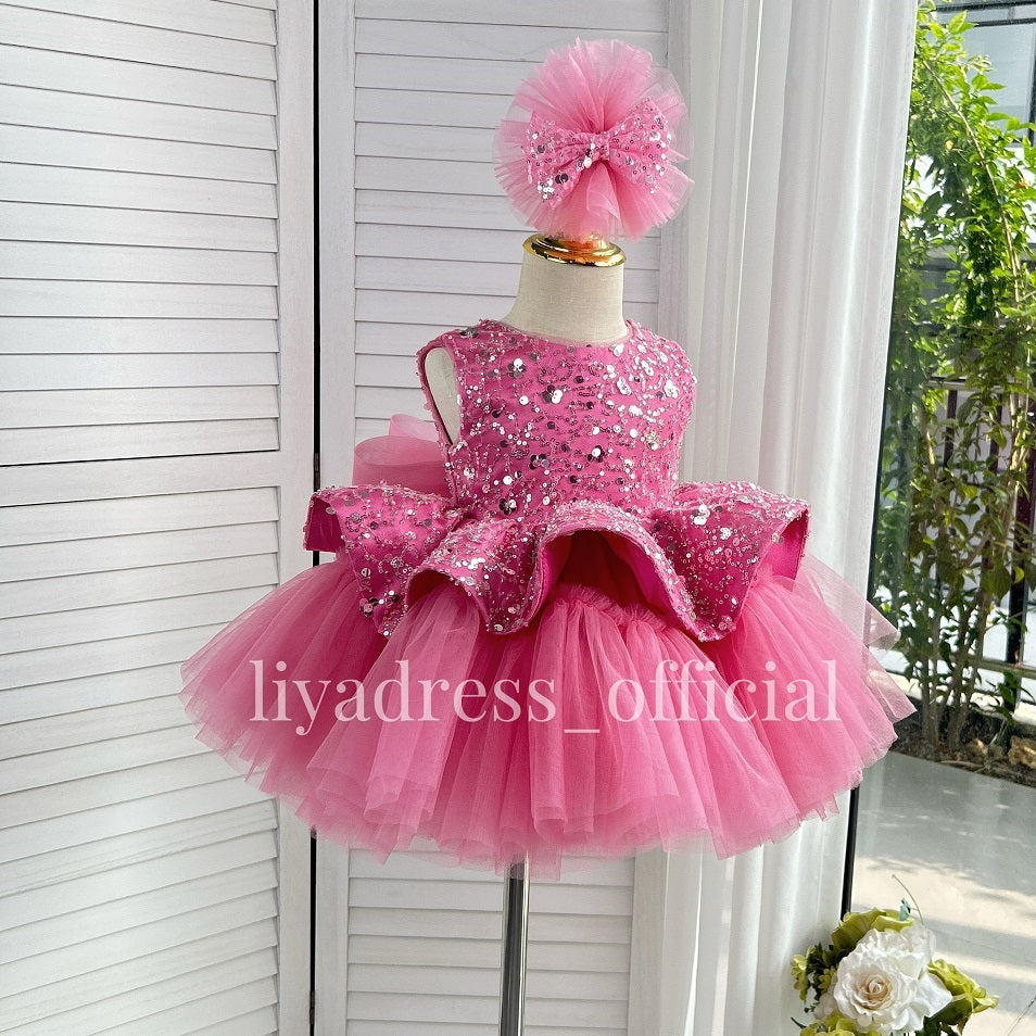 Elegant Sequin Baby Girl Birthday & Flower Girl Dress | KLIFFIGID