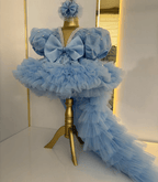 Elegant Flower Girl 1st Birthday Dress with Train | KLFFIGID