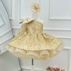 Baby Birthday Flower Girl Sparkly Ball Gown Dress | KLFFIGID