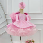 Stylish Party Dress with a Large Bow Sequin birthday dress for girls | KLFFLGID