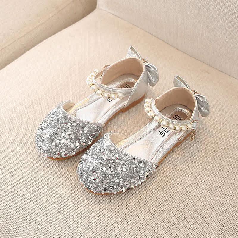 Pearl Sequin Sandals Elegance and Playfulness Combined Children's Shoes