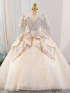 Dreamy Lace Princess Dress Luxurious Lace Ball Gown Elegant Sequin Evening Dress