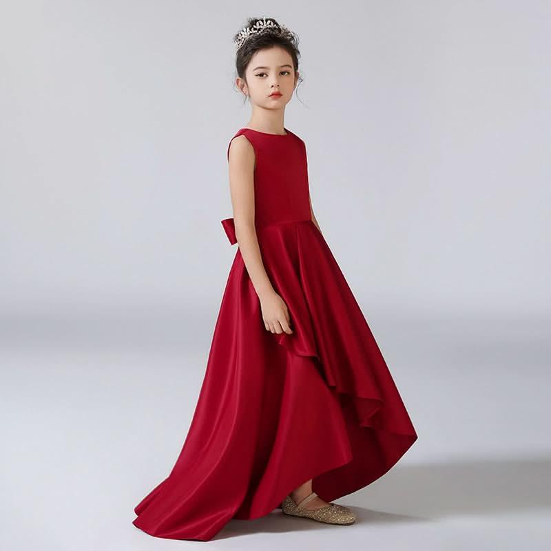 Classic Red Gown Asymmetrical Hemline for a Playful Charm The Perfect Blend of Sweetness and Elegance