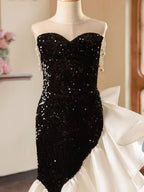 Elegant Princess Dress Shimmering Black and White Gown