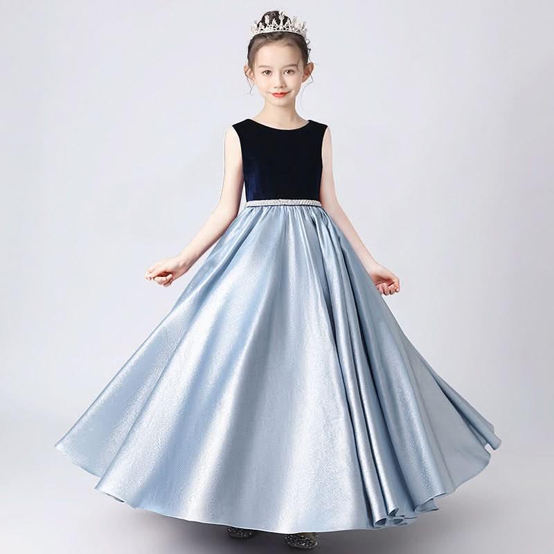 Girls' Velvet Gown The Dreamy Elegant Dress A Perfect Blend of Shine and Elegance A Princess-Style Gown